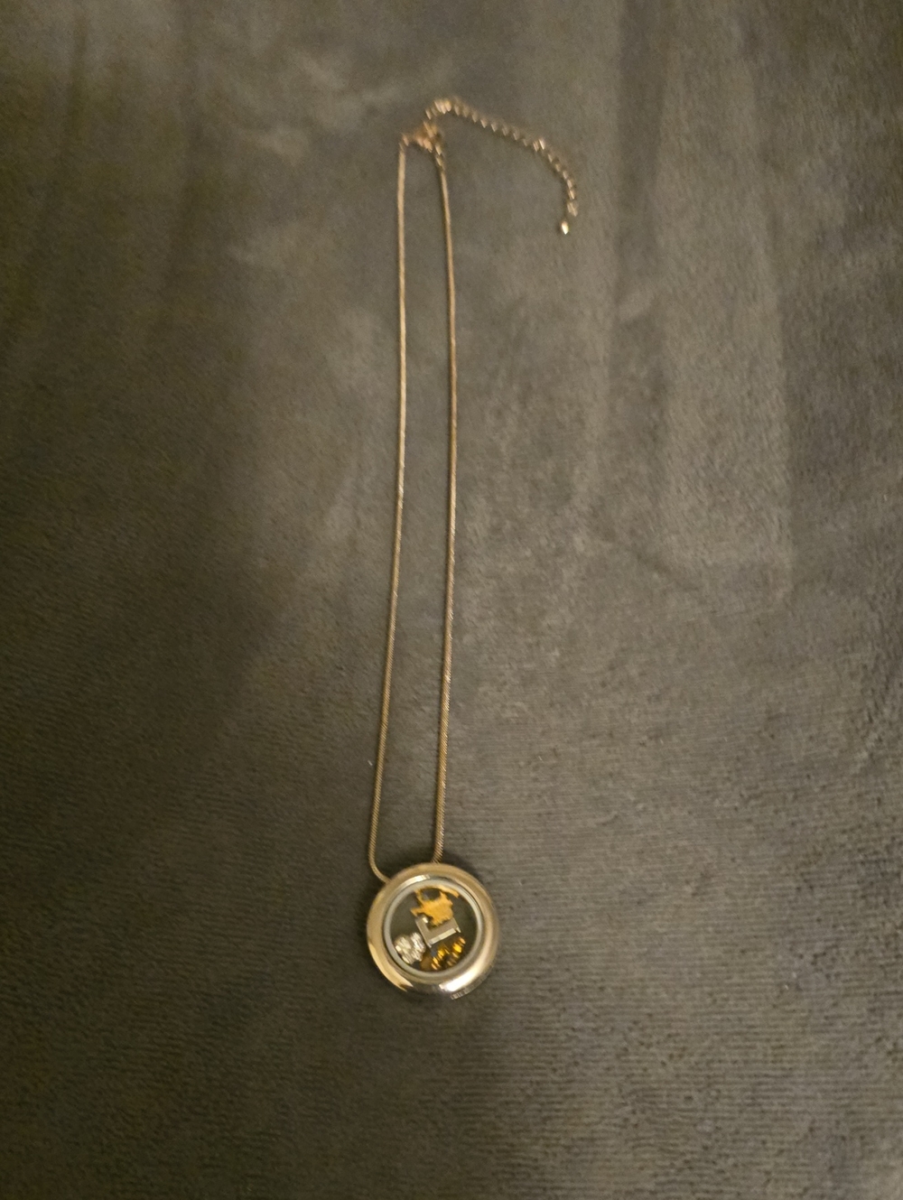 Gold-Tone Round Locket Pendant Necklace - Women Jewelry